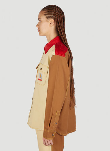 Marni x Carhartt 컬러 블록 패널 셔츠 브라운 mca0250003