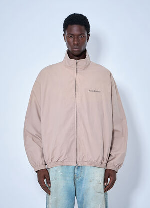 Acne Studios Logo Printed Zip-Up Jacket Beige acn0365002