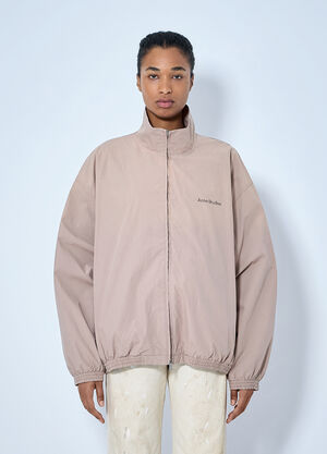 Acne Studios Logo Printed Zip-Up Jacket Beige acn0365002
