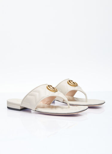 Gucci Double G Thong Slide White guc0255097