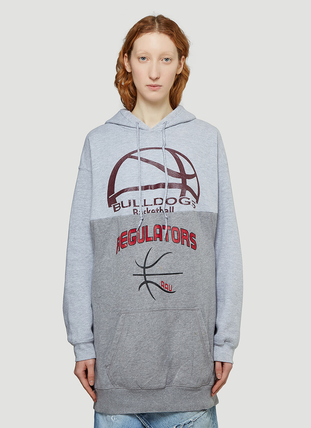 Men contrast panel letter print hooded sweatshirt with drawstring pants new arrivals