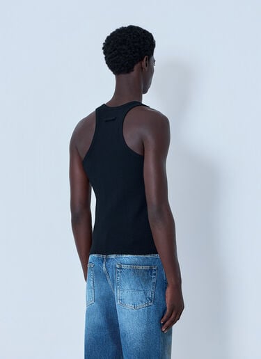 Jean Paul Gaultier Ribbed Tank Top with Metal Hardware Black jpg0364004