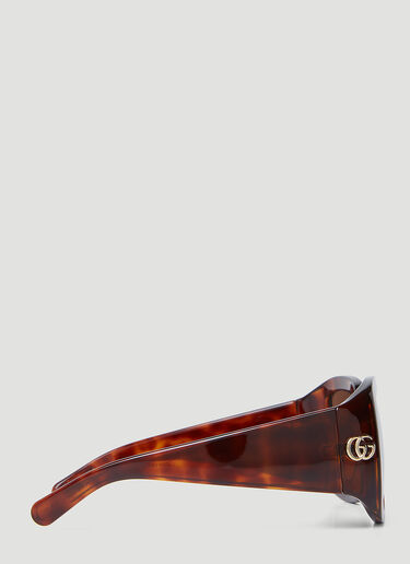 Gucci GG 톨토이즈쉘 스퀘어 선글라스 브라운 gus0254003