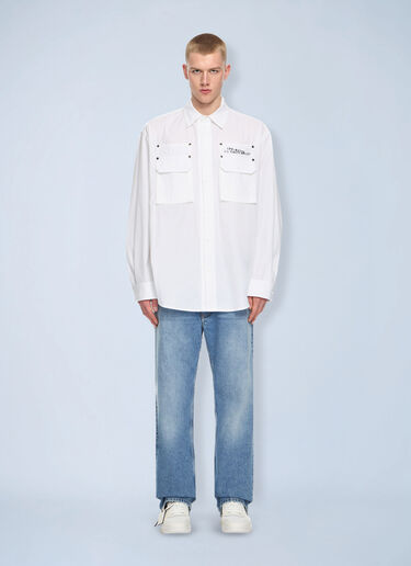 LN-CC® - Off-White: Type Arrow Poplin Overshirt - White Off-White Type Arrow Poplin Overshirt White ofw0164192
