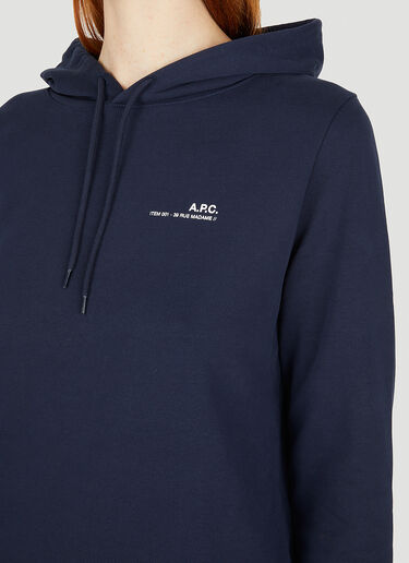 A.P.C. Logo Print Hooded Sweatshirt Blue apc0251013