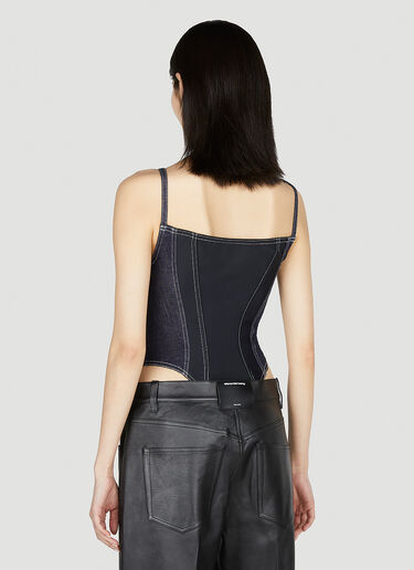 Mugler Denim Zip Bodysuit Black mug0251058