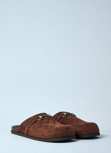 Gucci Suede Horsebit Mules Brown guc0159059