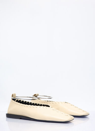 Leather Ballerina Flats Jil Sander Leather Ballerina Flats Cream jil0256016