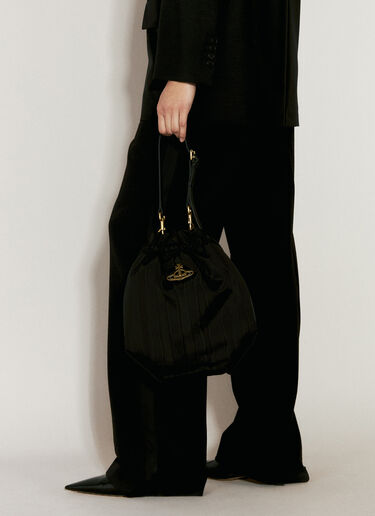 Vivienne Westwood Moire Drawstring Handbag Black vvw0256006