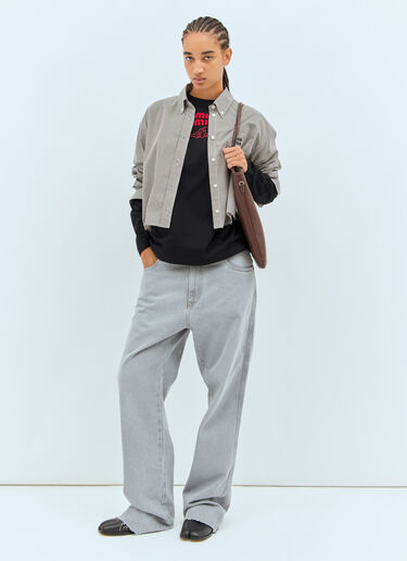 Miu Miu Logo Embroidery Sweatshirt Black miu0258066