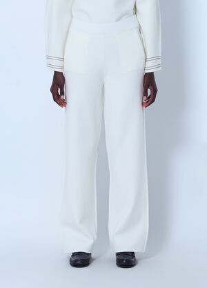 Max Mara Wide-Leg Tailored Trousers White max0266021