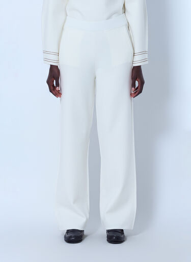 LN-CC® - Max Mara: Wide-Leg Tailored Trousers - White Max Mara Wide-Leg Tailored Trousers White max0266021