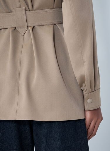 Max Mara Belted Button-Down Shirt Brown max0263032