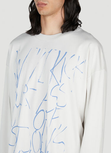 Raf Simons Kick Your Ass Long Sleeve T-Shirt White raf0152010