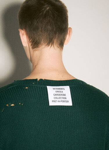Vetements Destroyed Sweater Green vet0158010