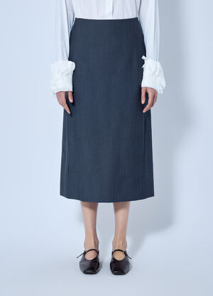 Jil Sander Midi Skirt with Front Pleats Grey jil0266005