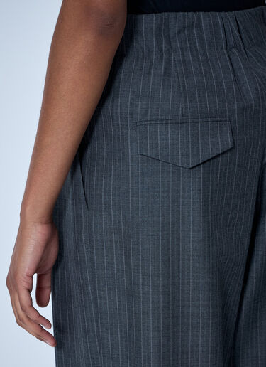 LN-CC® - Jil Sander: Pinstripe Wide-Leg Trousers - Grey Jil Sander Pinstripe Wide-Leg Trousers Grey jil0265009