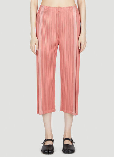 Pleats Please Issey Miyake Cropped Pleated Pants Pink plp0253016