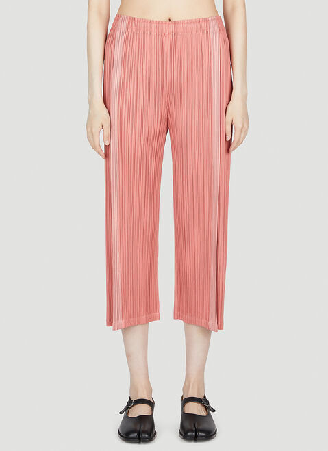 Pleats Please Issey Miyake Cropped Pleated Pants Blue plp0254001