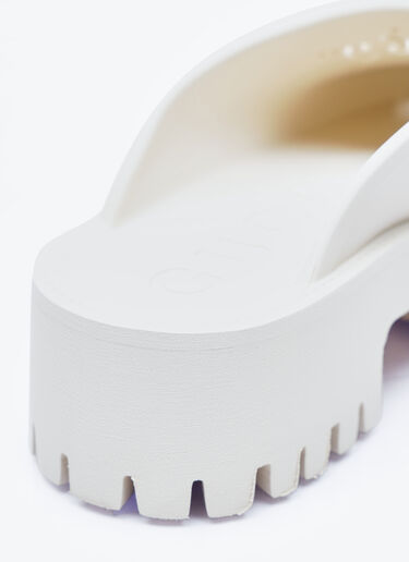 Gucci Perforated G Platform Mules White guc0253110