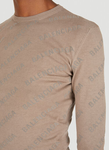 Balenciaga 徽标印花针织上衣 米 bal0249121