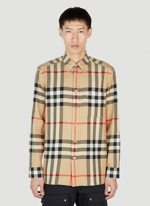 Tekla Classic Check Shirt White tek0353012
