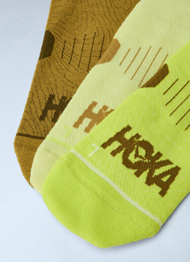 LN-CC® - HOKA: Crew Run Socks 3-Pack - Yellow HOKA Crew Run Socks 3-Pack Yellow hok0365029