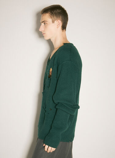 Vetements Destroyed Sweater Green vet0158010