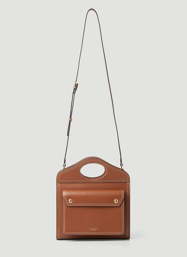 Burberry Topstitched Pocket Handbag Brown bur0247080