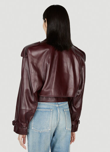 Saint Laurent 短风衣 酒红色 sla0252017