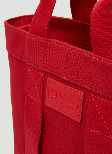 Kenzo Logo Print Small Tote Bag Red knz0250049