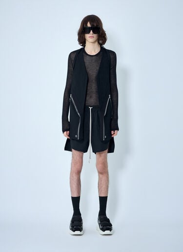 Rick Owens Asymmetric Zip Detail Vest Black ric0164012