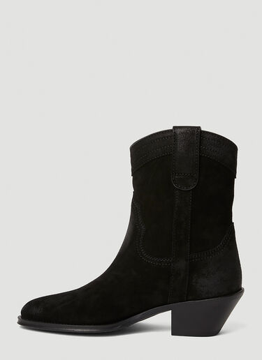 Saint Laurent Lukas Suede High Western Boots Black sla0245166