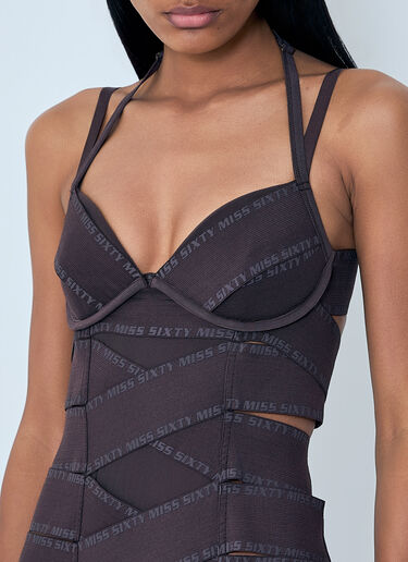 Miss Sixty x KNWLS Halter Neck Dress Brown msk0263002