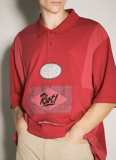 Martine Rose Oversized Panel Polo Shirt Red mtr0358011