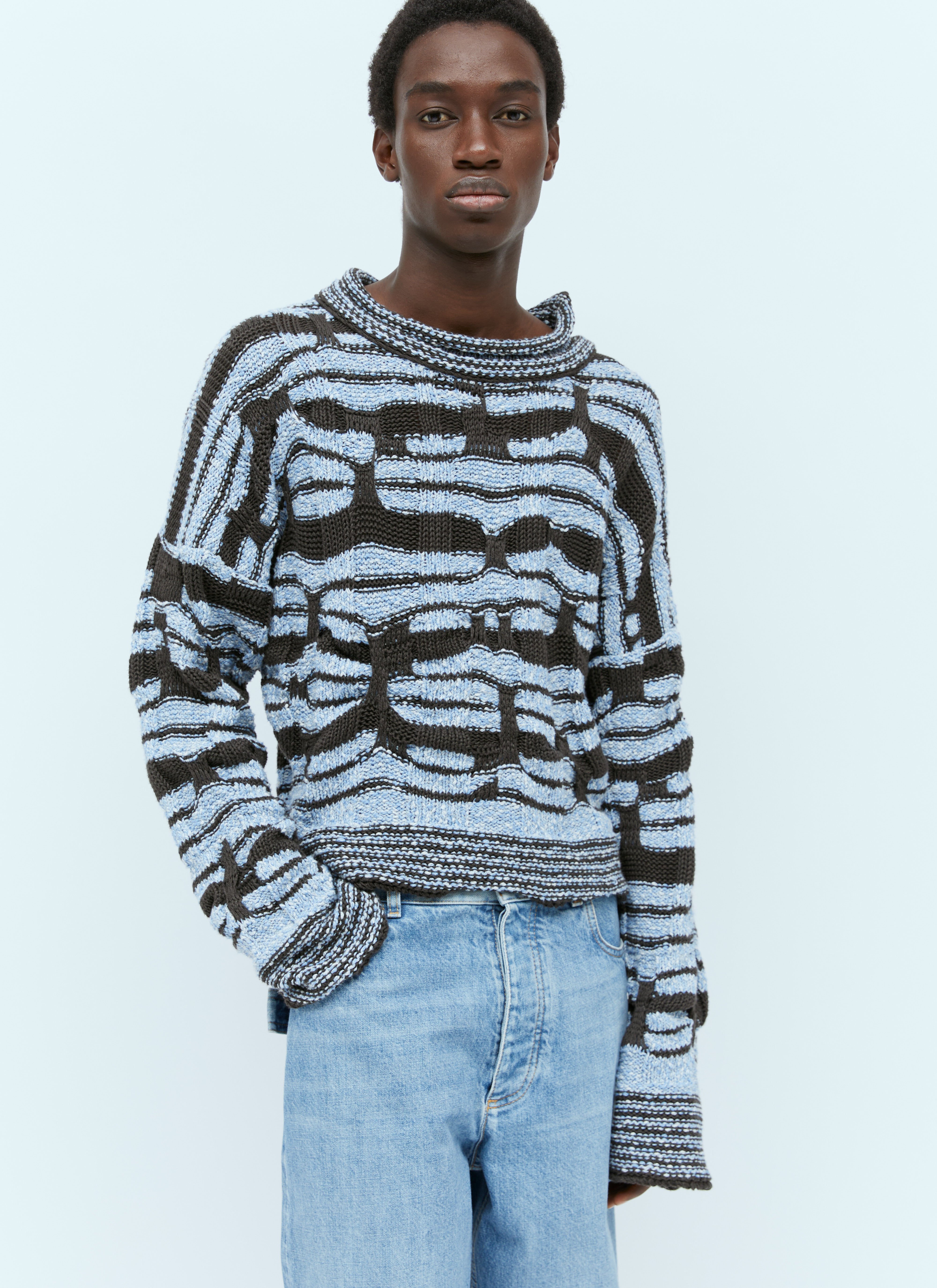 Striped cotton sweater shop
