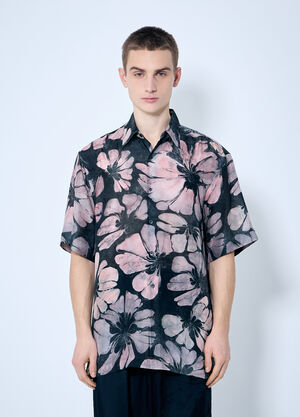 Walter Van Beirendonck Floral Silk Shirt Light Blue wlt0160006
