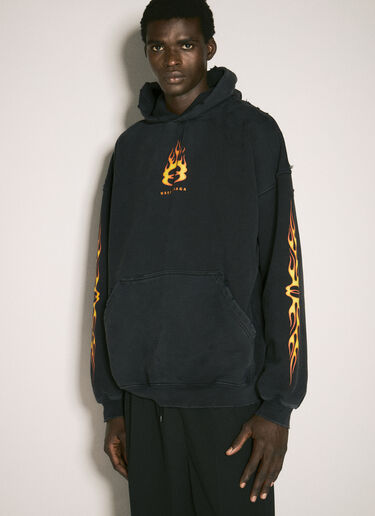 Balenciaga Burning Unity Hooded Sweatshirt Black bal0157003