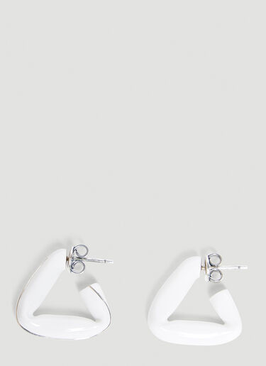 Gold-Plated Enamel Triangle Earrings Bottega Veneta Gold-Plated Enamel Triangle Earrings Beige bov0245084