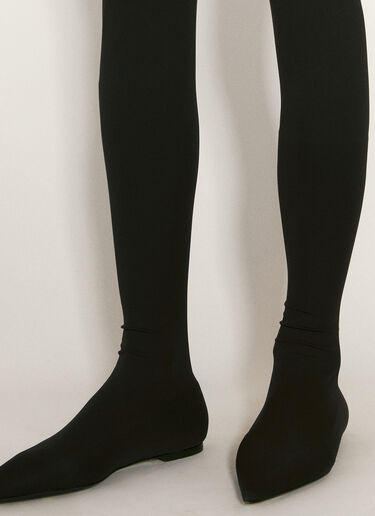 Dolce & Gabbana Tigh-High Jersey Boots Black dol0256004