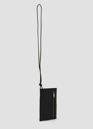 Bottega Veneta Intreccio Lanyard Wallet Black bov0149073