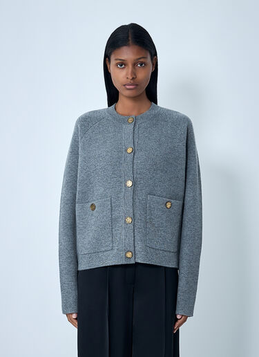 TOTEME Hammered-Buttons Cardigan Grey tot0262034