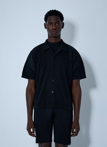 Homme Plissé Issey Miyake Pleated Shirt Black hmp0161001