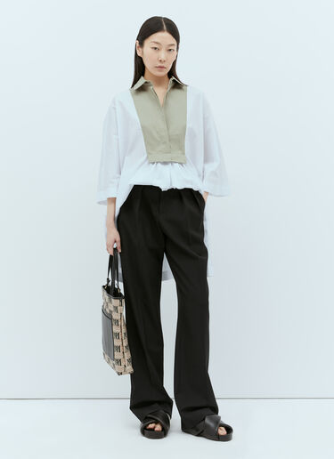 Max Mara 徽标刺绣编织托特包 米色 max0256041