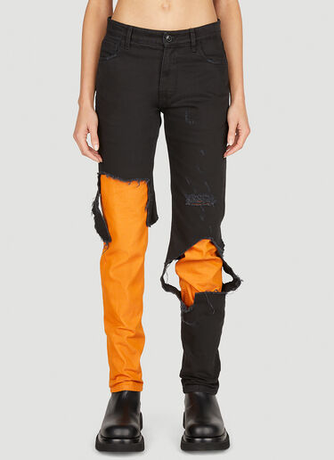 Raf Simons Destroyed Double Jeans Orange raf0351003