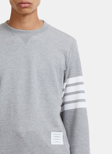 Thom Browne 4 Bar Crewneck Sweatshirt Grey thb0125035