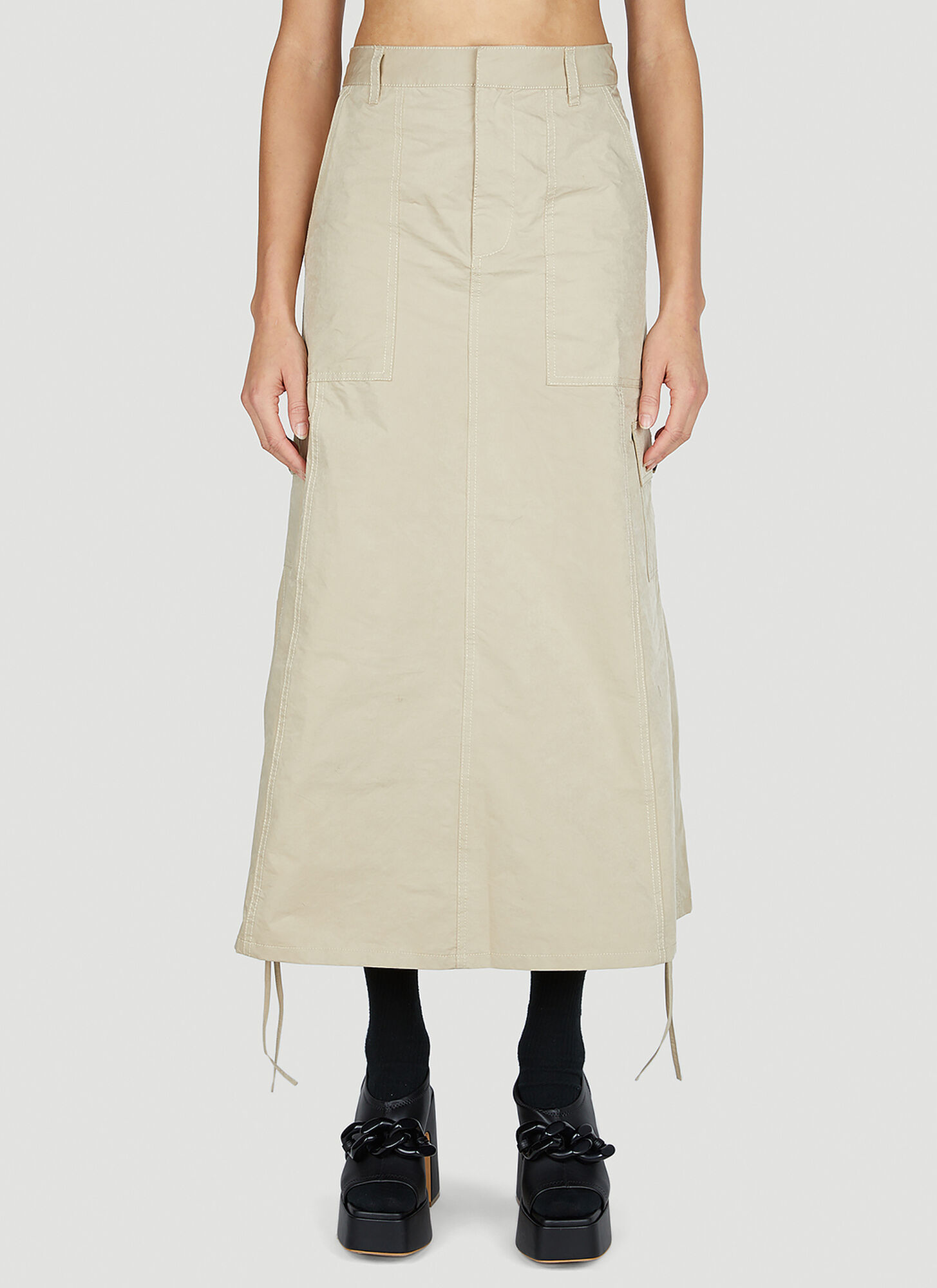 Marc Jacobs The Cargo Midi Skirt In Beige