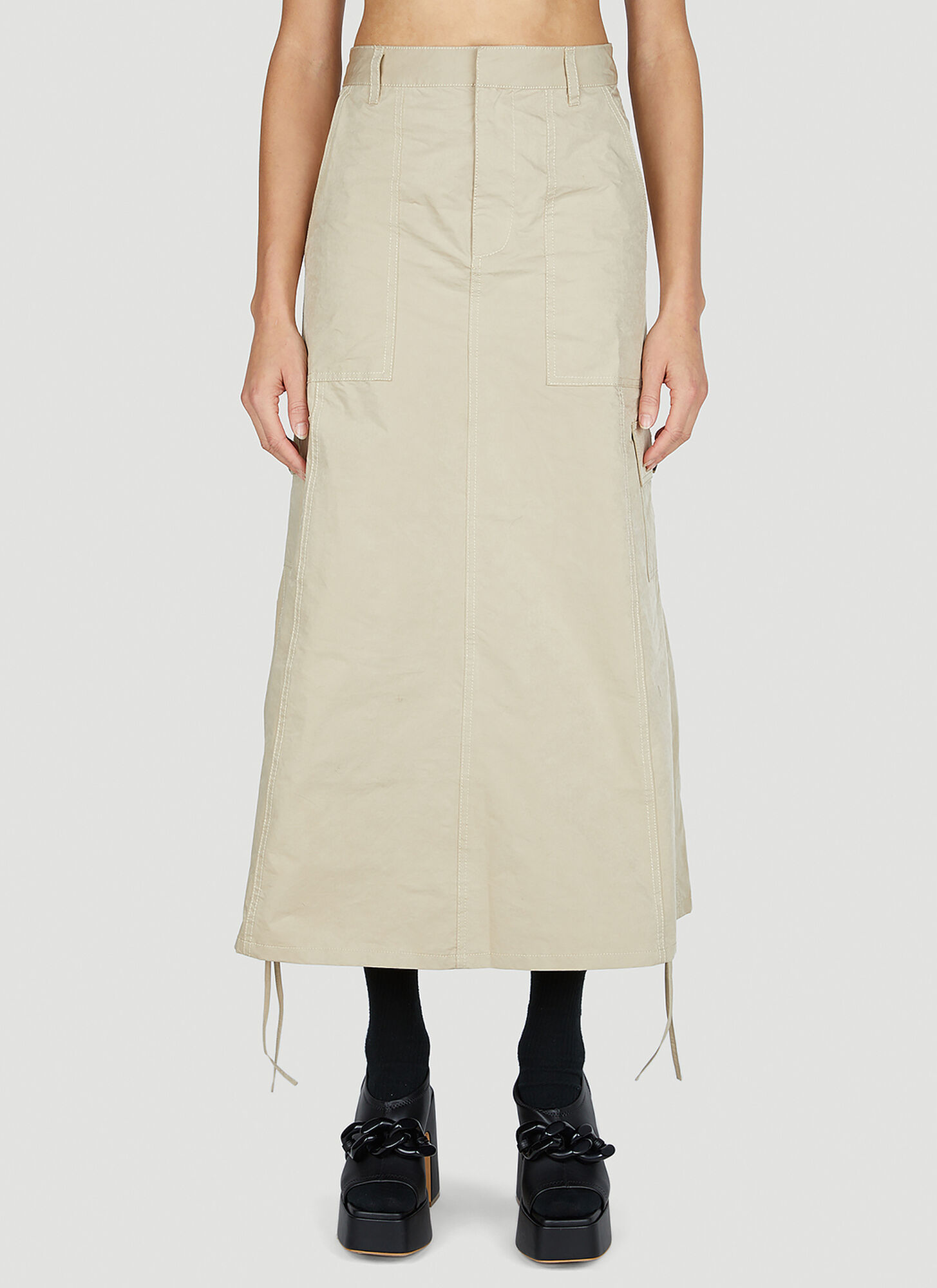 Shop Marc Jacobs Cargo Mini Skirt In Beige