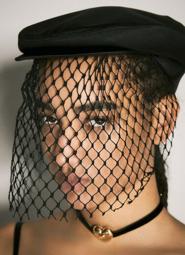 Dolce & Gabbana Satin Cap With Veil Black dol0258025