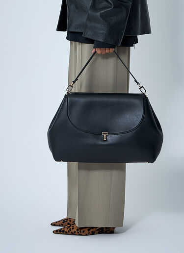 T-Lock Leather Crossbody Bag TOTEME T-Lock Leather Crossbody Bag Black tot0262011